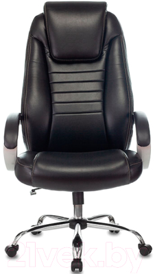 Кресло офисное Бюрократ T-9923SL (черный кожа/крестовина хром)