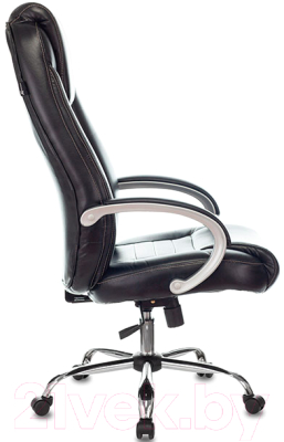 Кресло офисное Бюрократ T-9923SL (черный кожа/крестовина хром)