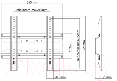 Кронштейн для телевизора SBOX PLB-2522F