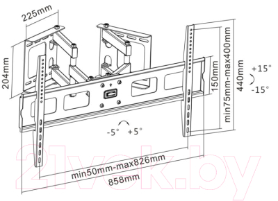 Кронштейн для телевизора SBOX PLB-1348