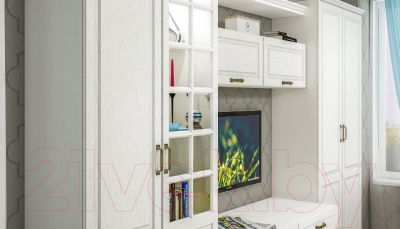 Тумба Mobi Ливерпуль (белый/ясень ваниль НМ-1012-100 ПВХ)