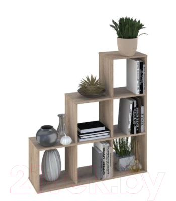 Стеллаж Polini Kids Home Smart Каскадный 6 секций (дуб)