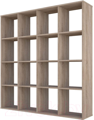 Стеллаж Polini Kids Home Smart Кубический 16 секций (дуб) - фото