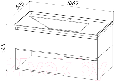 Тумба под умывальник Belux Фаворит НП 100-02 (1, белый глянцевый)