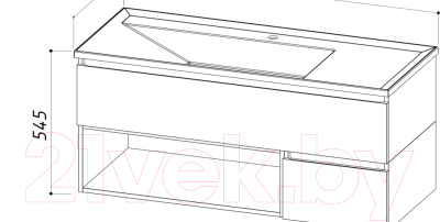Тумба под умывальник Belux Фаворит НП 120-02 (1, белый глянцевый)