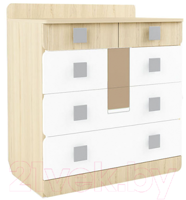 Комод Аквилон Стиль №9.1 (туя светлая/кофе с молоком) - фото