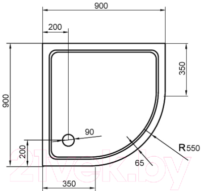 Душевой поддон Cezares TRAY-M-R-90-550-35-W