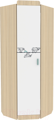 Шкаф Аквилон Кот №3 (туя светлая/белый) - фото