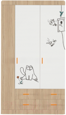 Шкаф Аквилон Кот №25 (туя светлая/белый)