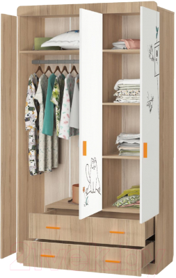 Шкаф Аквилон Кот №25 (туя светлая/белый)