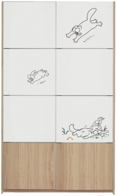 Шкаф Аквилон Кот №27 (туя светлая/белый)