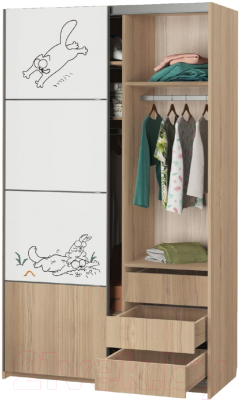 Шкаф Аквилон Кот №27 (туя светлая/белый)