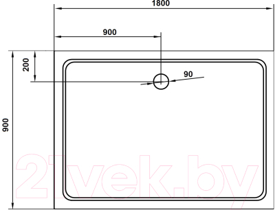 Душевой поддон Cezares TRAY-M-AH-180/90-35-W
