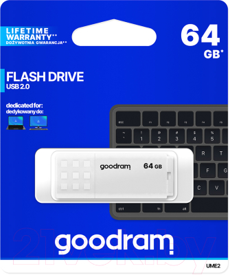 Usb flash накопитель Goodram UME2 64GB White (UME2-0640W0R11)