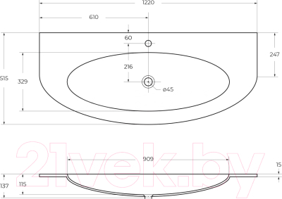 Умывальник Cezares Eden 82368