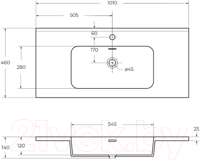 Умывальник Cezares 50170