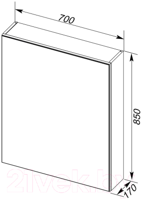 Шкаф с зеркалом для ванной Aquanet Алвита 70 / 183990
