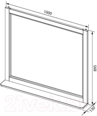 Зеркало Aquanet Бостон М 100 / 209674 (белый матовый)