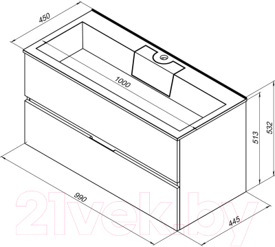 Тумба под умывальник Aquanet Алвита 100 / 235341