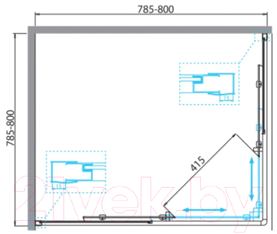 Душевой уголок BelBagno DUE-A-2-80-C-Cr