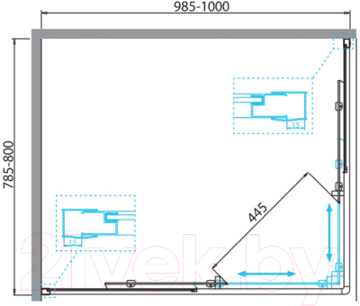 Душевой уголок BelBagno DUE-AH-2-100/80-C-Cr