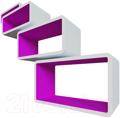 Комплект полок QWERTY Бангкок / 72018 (белый/пурпурный) - фото