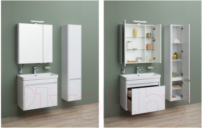 Шкаф с зеркалом для ванной Aquanet Орлеан 80 / 183077