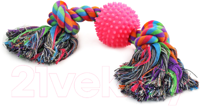Игрушка для собак Triol Веревка, 2 узла и мяч / 12111011 - фото