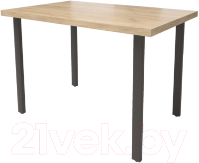 Обеденный стол Millwood Лофт Прага Л 130x80x75 (дуб золотой Craft/металл черный) - фото