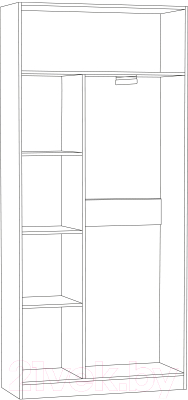 Шкаф Mobi Ливерпуль (белый/ясень ваниль НМ-1012-100 ПВХ)