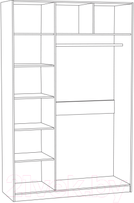 Шкаф Mobi Ливерпуль 08.45 (белый/ясень ваниль НМ-1012-100 ПВХ)