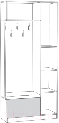 Секция в прихожую Mobi Ливерпуль 13.21 (белый/ясень ваниль НМ-1012-100 ПВХ)