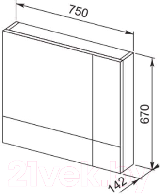 Шкаф с зеркалом для ванной Aquanet Верона 75 / 175381