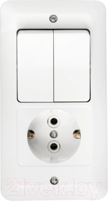 Блок выключатель+розетка Bylectrica Паритет 2В-РЦ-649 - фото