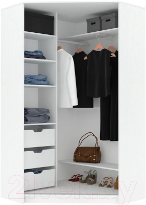 Шкаф-купе Кортекс-мебель Сенатор ШК30 Классика ДСП (белый)