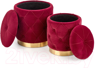 Комплект мягкой мебели Halmar Polly / V-CH-Polly-Pufa-Bordowy