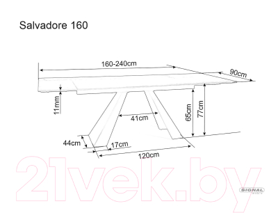 Обеденный стол Signal Salvadore 160