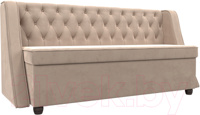 Скамья кухонная мягкая Лига Диванов Лофт 239 / 104545 (велюр, бежевый) - фото