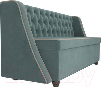 Скамья кухонная мягкая Лига Диванов Лофт 239 / 104546 (велюр, бирюзовый)