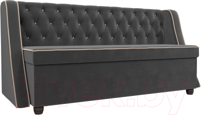 Скамья кухонная мягкая Лига Диванов Лофт 239 / 104550 (велюр, серый) - фото