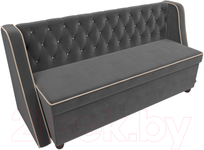 Скамья кухонная мягкая Лига Диванов Лофт 239 / 104550 (велюр, серый)