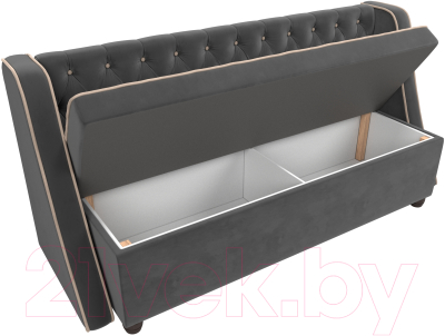 Скамья кухонная мягкая Лига Диванов Лофт 239 / 104550 (велюр, серый)
