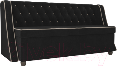 Скамья кухонная мягкая Лига Диванов Лофт 239 / 104552 (велюр, черный) - фото
