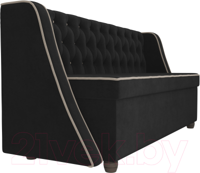 Скамья кухонная мягкая Лига Диванов Лофт 239 / 104552 (велюр, черный)