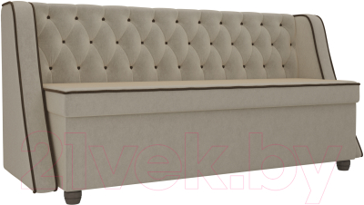 Скамья кухонная мягкая Лига Диванов Лофт 239 / 104553 (микровельвет, бежевый) - фото