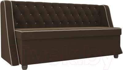 Скамья кухонная мягкая Лига Диванов Лофт 239 / 104555 (микровельвет, коричневый) - фото