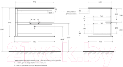 Тумба под умывальник Cezares 54948