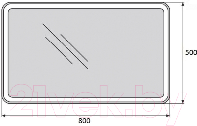 Зеркало BelBagno SPC-MAR-500-800-LED-BTN