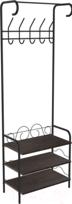 Секция в прихожую Sheffilton M-306 (черный муар/венге) - фото