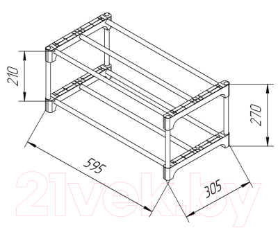 Полка для обуви Sheffilton SHT-SR3-P (коричневый/венге матовый)